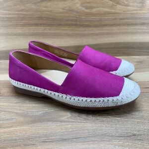 Dasnko Lesley Womens Flats Size 7 EU 37 Fuchsia Pink Leather Espadrille